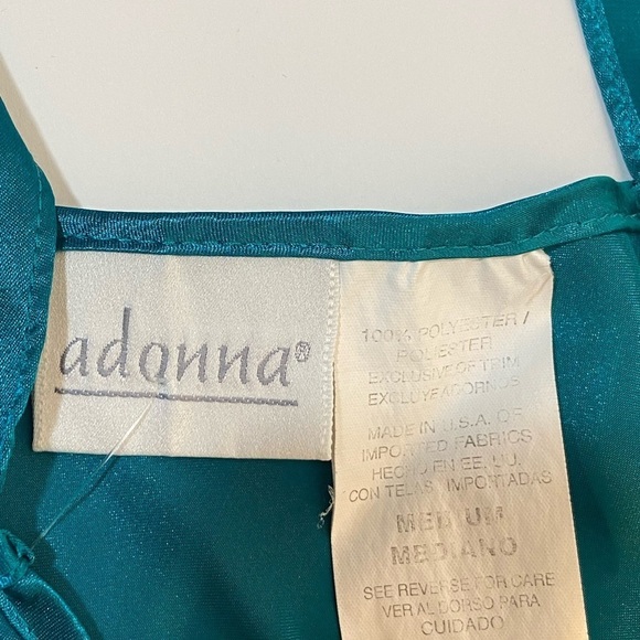 Adonna Satin Nightgown Size Medium USA Women's Color Blue - Picture 5 of 5